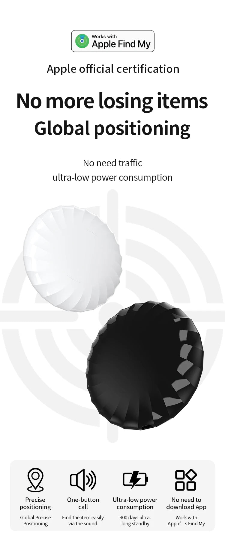 Localizador de ubicación GPS con certificación Apple MFi 