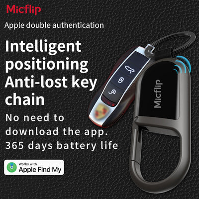 MicFlip Smart Anti-Loss Keychain Tracker -Supports Apple Find My 365-Day Long Battery Life Durable Composite Gold Material P16
