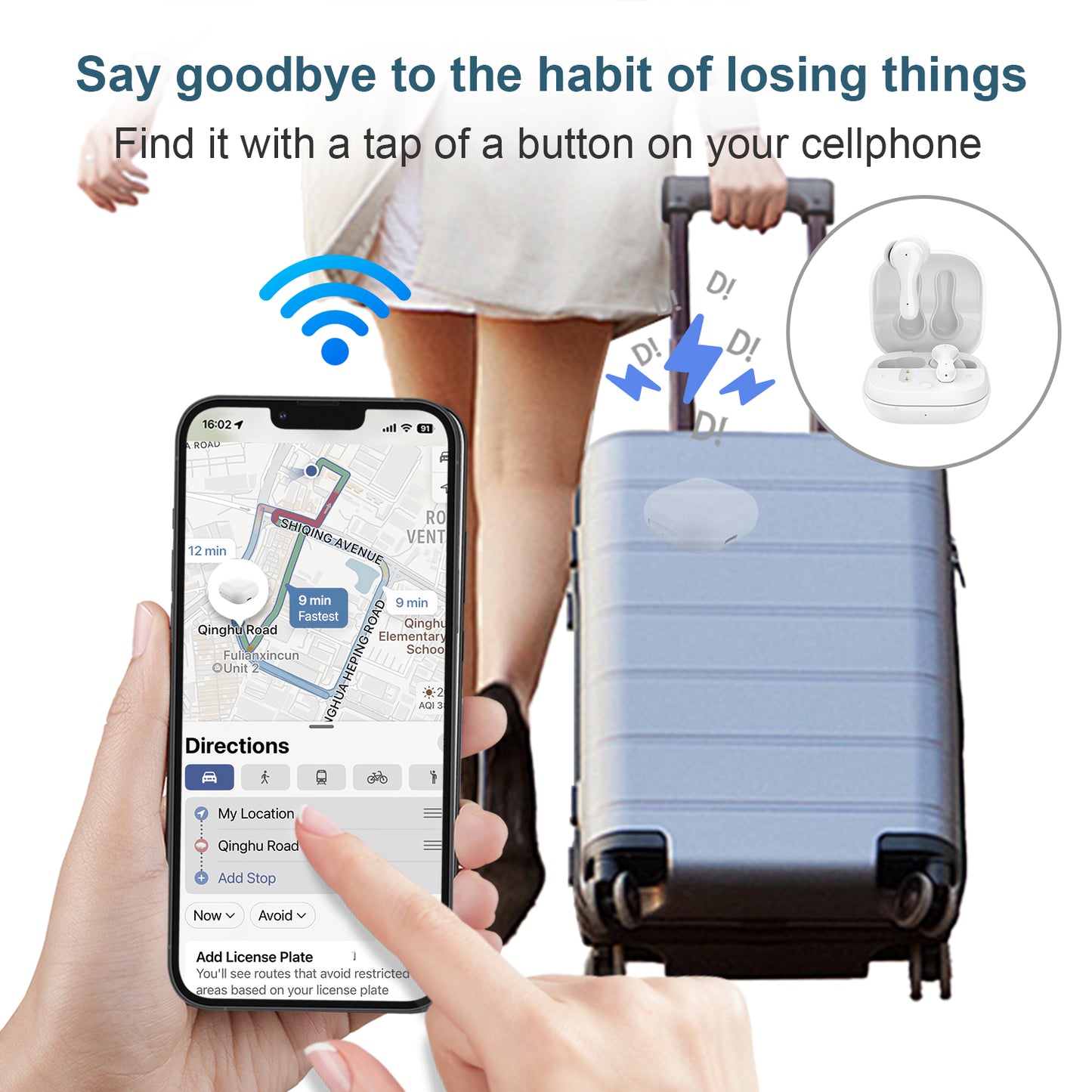 Auriculares Bluetooth con función de posicionamiento