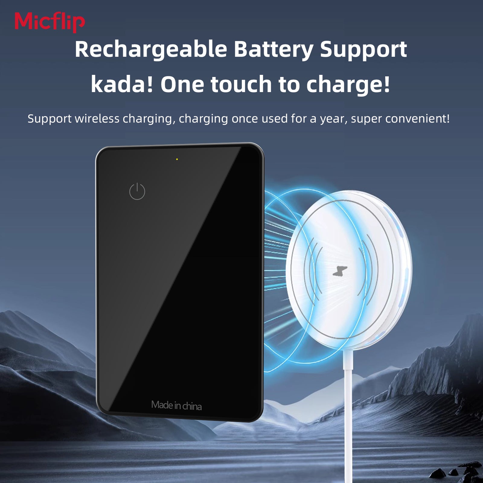 Ultra-Thin 0.08" Rechargeable Wallet Tracker - Glass Design, IP67 Waterproof & Universal