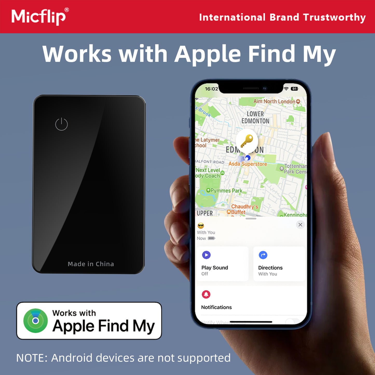 Apple MFI Certification Mieflip Global Wireless charging tracker