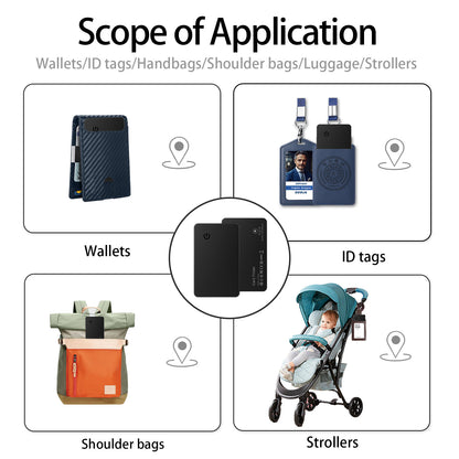 Wireless charging tracking location wallet tracker card Works with Apple Find My (iOS Only)