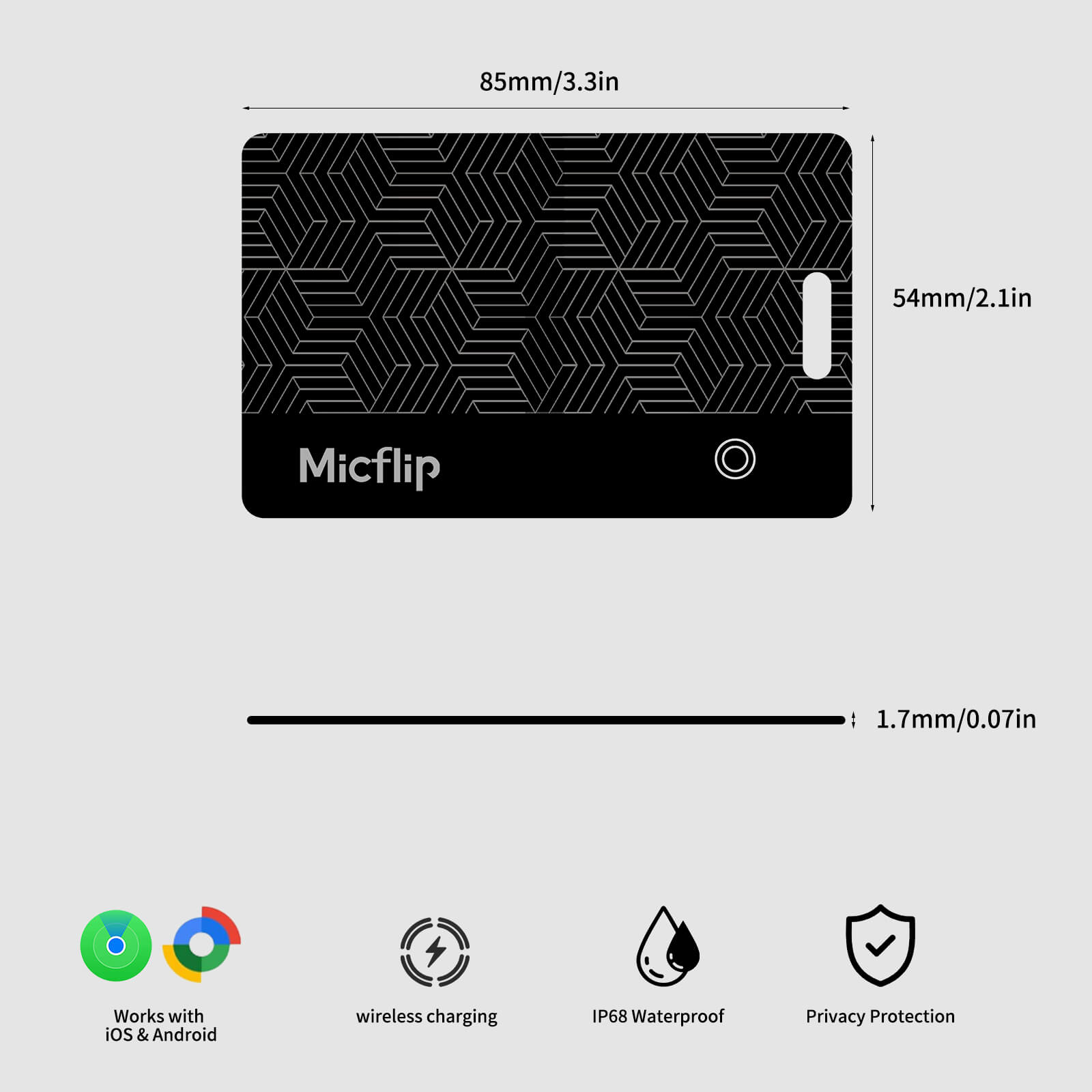 Micflip Ultra-Thin Wallet Tracker Card