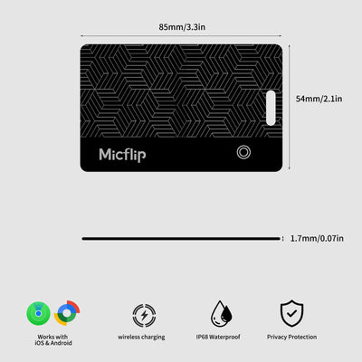 Micflip Ultra-Thin Wallet Tracker Card