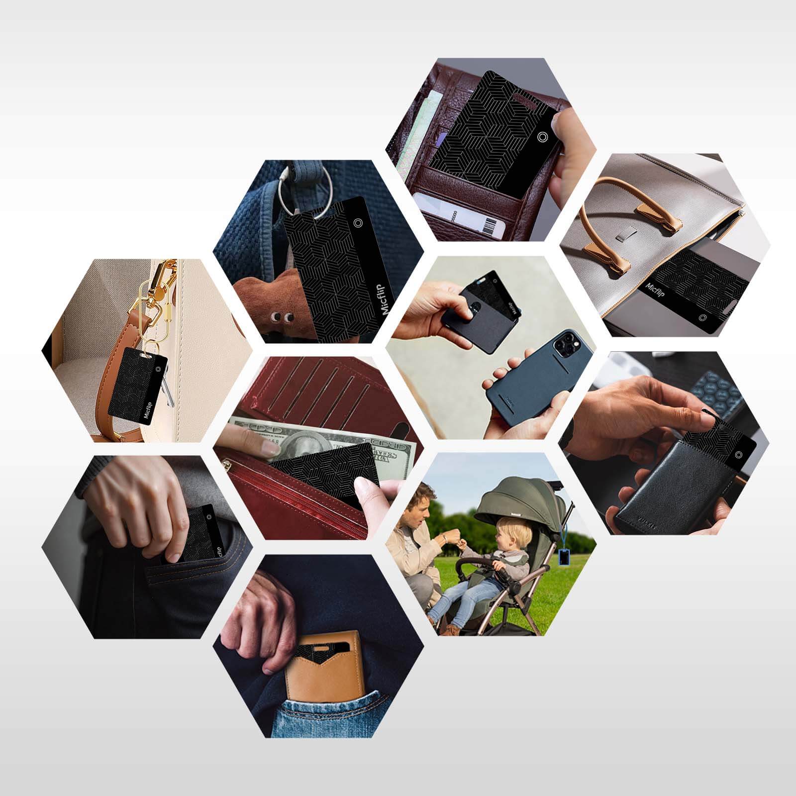 Micflip Ultra-Thin Wallet Tracker Card