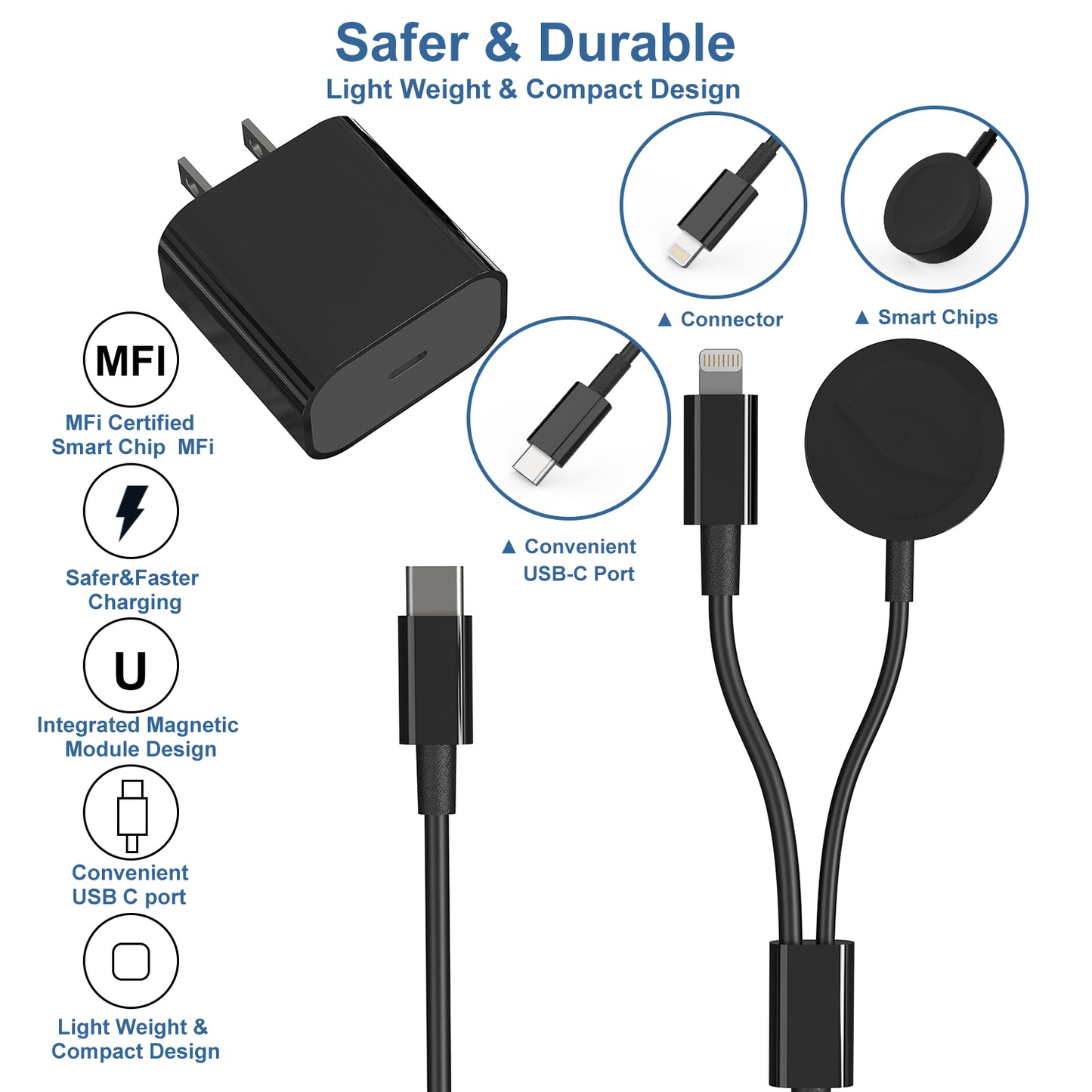 Portable 2 in 1 Magnetic Watch Wireless Charger