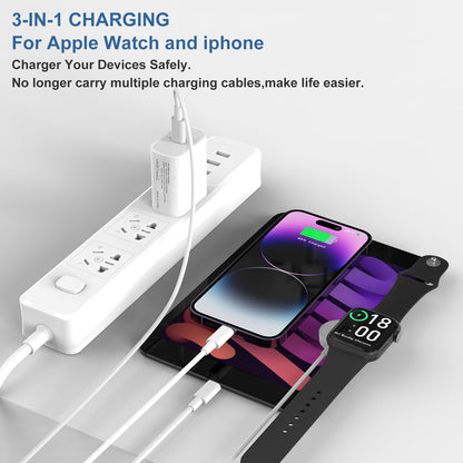 Cargador para Apple Watch blanco con cargador de 30 W para EE. UU. 