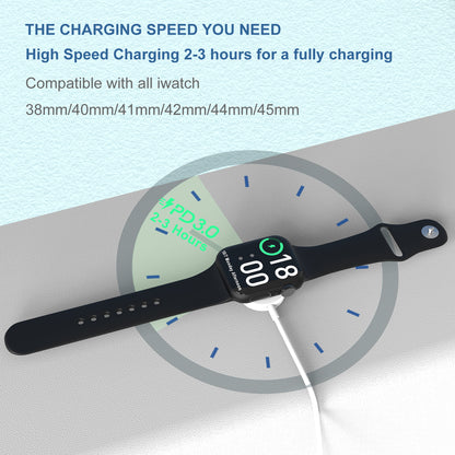 Cargador para Apple Watch blanco con cargador de 30 W para EE. UU. 