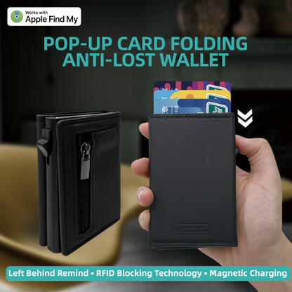 Business Magsafe Wallet Strong Magnetic Card Holder Pop Up Minimalist Wallet Leather Bank Cardholder Case work with Find my APP