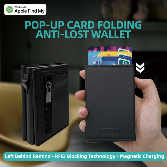 Business Magsafe Wallet Strong Magnetic Card Holder Pop Up Minimalist Wallet Leather Bank Cardholder Case work with Find my APP