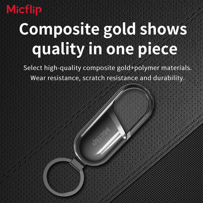 MicFlip Smart Anti-Loss Keychain Tracker -Supports Apple Find My 365-Day Long Battery Life Durable Composite Gold Material P16